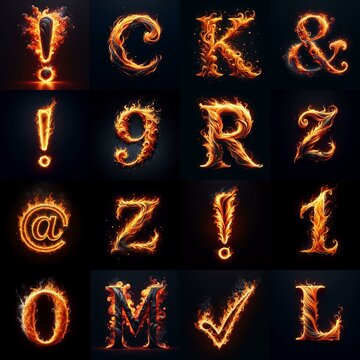 flmmable 3D Lettering Typeface. AI generated illustration