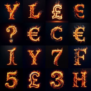 flmmable 3D Lettering Typeface. AI generated illustration
