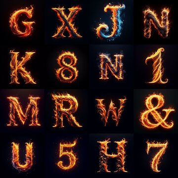 flmmable 3D Lettering Typeface. AI generated illustration
