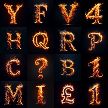 flmmable 3D Lettering Typeface. AI generated illustration