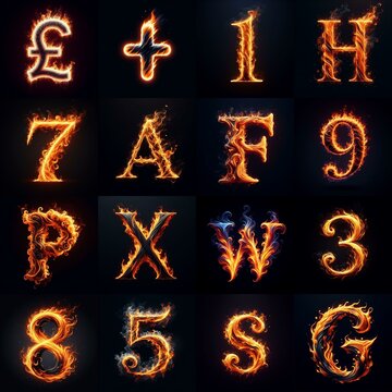 flmmable 3D Lettering Typeface. AI generated illustration