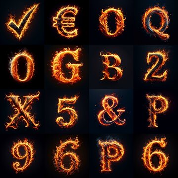 flmmable 3D Lettering Typeface. AI generated illustration