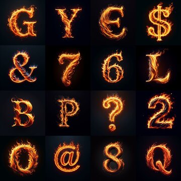 flmmable 3D Lettering Typeface. AI generated illustration