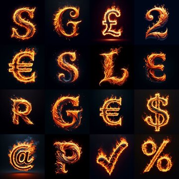 flmmable 3D Lettering Typeface. AI generated illustration