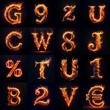 flmmable 3D Lettering Typeface. AI generated illustration