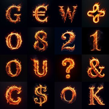 flmmable 3D Lettering Typeface. AI generated illustration