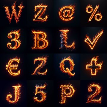 flmmable 3D Lettering Typeface. AI generated illustration