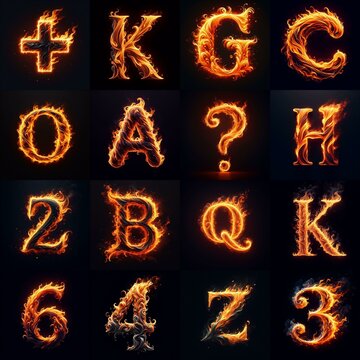 flmmable 3D Lettering Typeface. AI generated illustration