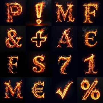flmmable 3D Lettering Typeface. AI generated illustration