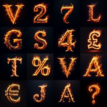 flmmable 3D Lettering Typeface. AI generated illustration