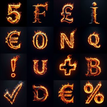 flmmable 3D Lettering Typeface. AI generated illustration