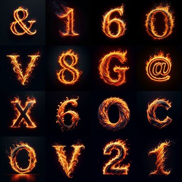 flmmable 3D Lettering Typeface. AI generated illustration
