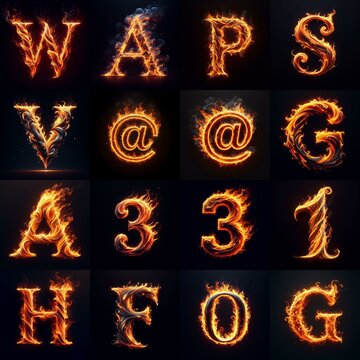 flmmable 3D Lettering Typeface. AI generated illustration
