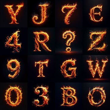 flmmable 3D Lettering Typeface. AI generated illustration