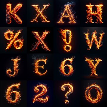 flmmable 3D Lettering Typeface. AI generated illustration