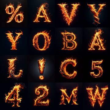 flmmable 3D Lettering Typeface. AI generated illustration