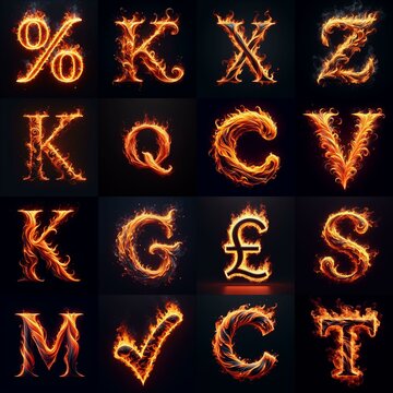 flmmable 3D Lettering Typeface. AI generated illustration