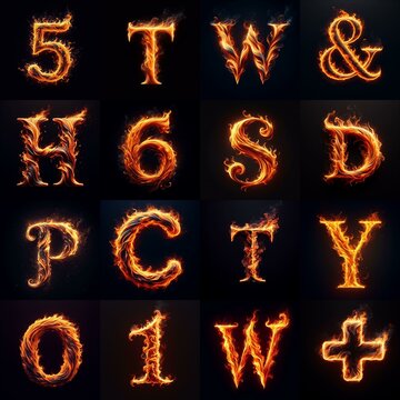 flmmable 3D Lettering Typeface. AI generated illustration