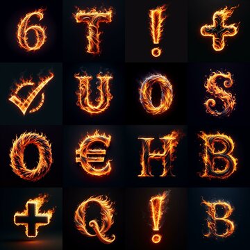 flmmable 3D Lettering Typeface. AI generated illustration