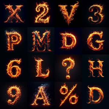 flmmable 3D Lettering Typeface. AI generated illustration