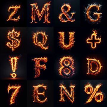flmmable 3D Lettering Typeface. AI generated illustration