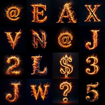 flmmable 3D Lettering Typeface. AI generated illustration