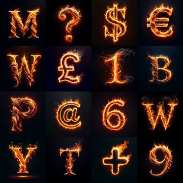 flmmable 3D Lettering Typeface. AI generated illustration