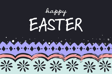 Wall Mural - Painted Easter egg pattern. Design of a greeting card. Colourful background. Vector illustration