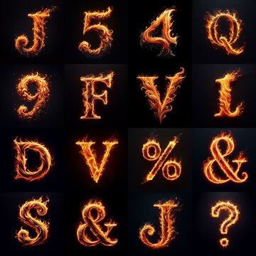 flmmable 3D Lettering Typeface. AI generated illustration
