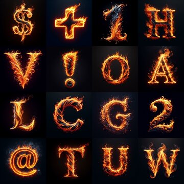 flmmable 3D Lettering Typeface. AI generated illustration