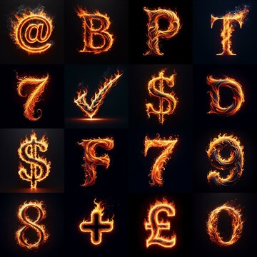 flmmable 3D Lettering Typeface. AI generated illustration