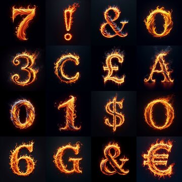 flmmable 3D Lettering Typeface. AI generated illustration