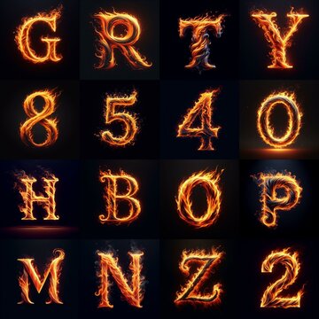flmmable 3D Lettering Typeface. AI generated illustration