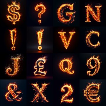 flmmable 3D Lettering Typeface. AI generated illustration
