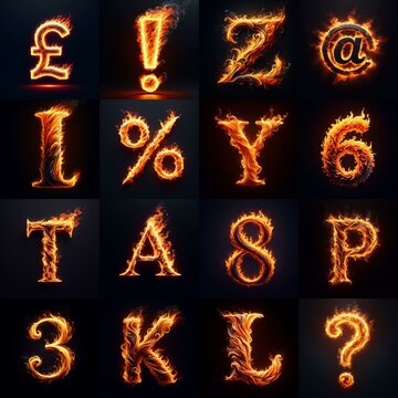 flmmable 3D Lettering Typeface. AI generated illustration
