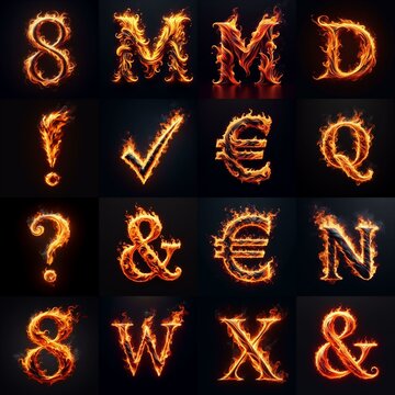 flmmable 3D Lettering Typeface. AI generated illustration
