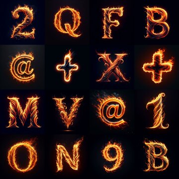 flmmable 3D Lettering Typeface. AI generated illustration