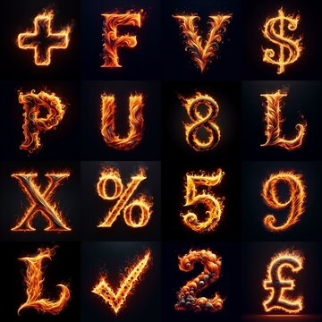 flmmable 3D Lettering Typeface. AI generated illustration