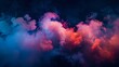 Abstract colorful smoke clouds on dark background
