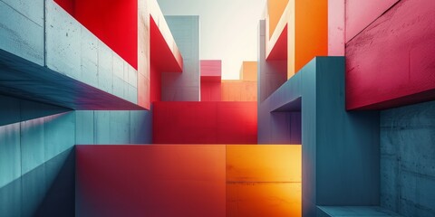 Wall Mural - Abstract architecture background with geometric shapes