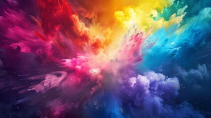 Wall Mural - Explosion of colors in abstract cloud formation