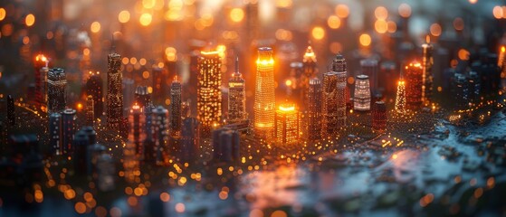 Fototapete - Internet of things, smart city, wireless communication network, abstract image visual