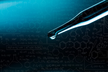 Wall Mural - macro science background,macro science experiment background,laboratory research, dropping liquid to