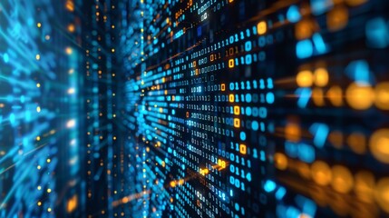 Leinwandbilder - System engineering. Binary code. Programming. Digital transformation concept.