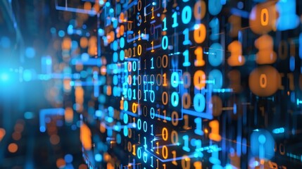 Leinwandbilder - Systems engineering. Binary coding. Programming. Digital transformation concept.