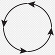 Semicircular arrows rotate. Following each other in a circle. Vector symbol. eps 10