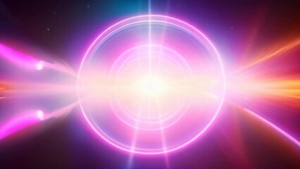 Poster - A bright, colorful, and glowing circle with a purple center. The circle is surrounded by a purple and orange glow.