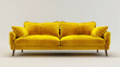 Modelo de sofá amarelo isolado