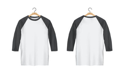 Wall Mural - T-Shirt Raglan Front And Back two tone black and white