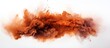 A detailed view of a vibrant red dust cloud isolated on a plain white background
